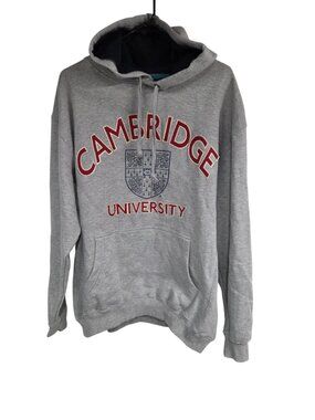 Official University of Cambridge Grey Hoodie Kangaroo Pocket Unisex Large
